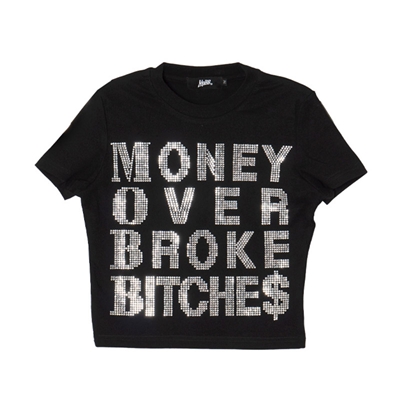 MOBB STONE CROPPED T-SHIRT -BLACK- (LADIES)