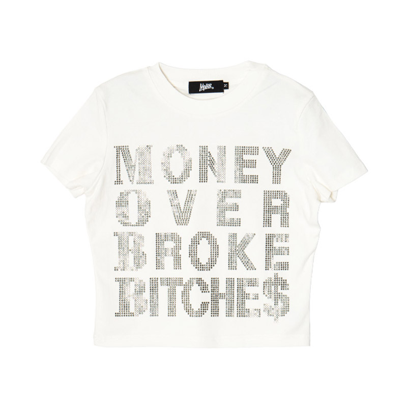 MOBB STONE CROPPED T-SHIRT -WHITE- (LADIES)