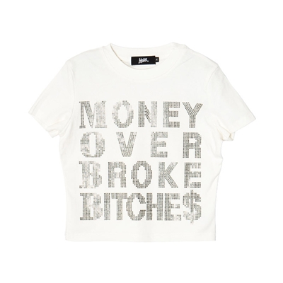 MOBB STONE CROPPED T-SHIRT -WHITE- (LADIES)