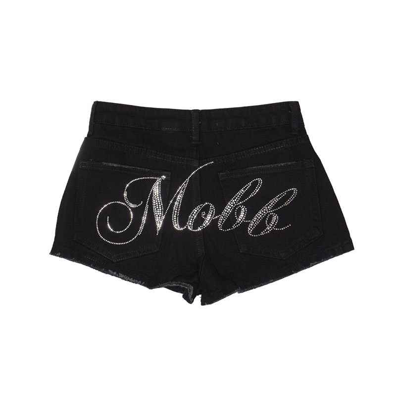 CURSIVE OG STONE DENIM SHORTS -BLACK- (LADIES)
