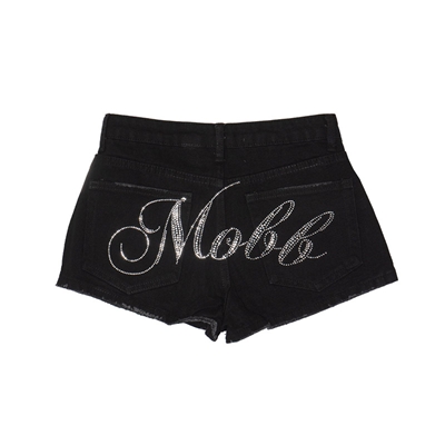 CURSIVE OG STONE DENIM SHORTS -BLACK- (LADIES)