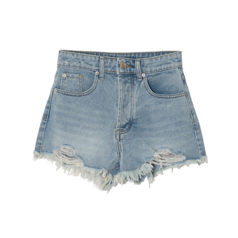 OLD OG DAMAGE DENIM SHORTS -INDIGO- (LADIES)