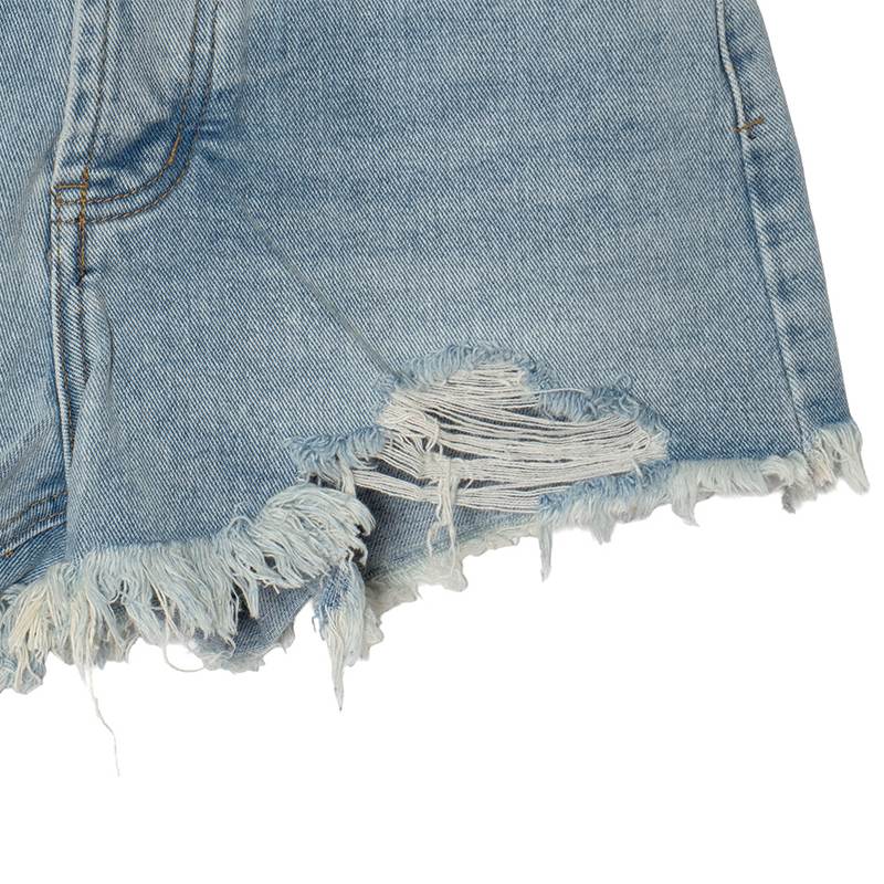 OLD OG DAMAGE DENIM SHORTS -INDIGO- (LADIES)