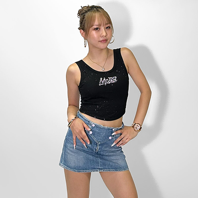 OG STONE GLITTER CUP IN TANK TOP -BLACK- (LADIES)