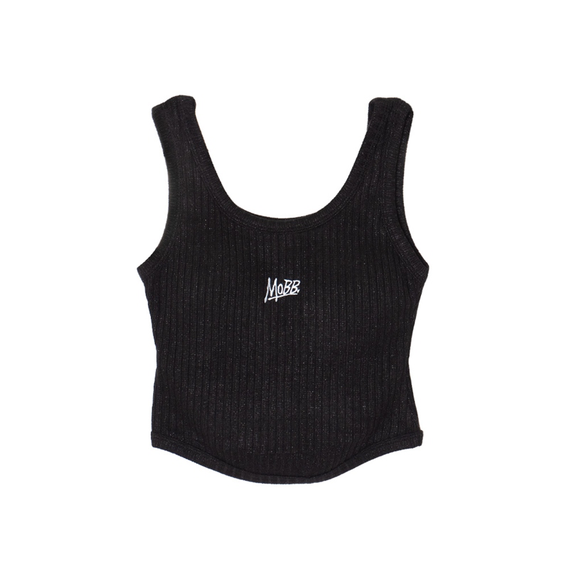 OG GLITTER RIB CUP IN TANK TOP -BLACK- (LADIES)