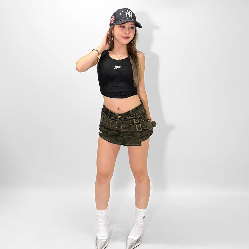 OG GLITTER RIB CUP IN TANK TOP -BLACK- (LADIES)