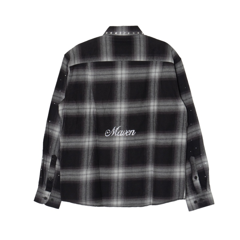 BIG OG LOGO CHECK SHIRT -BLACK-