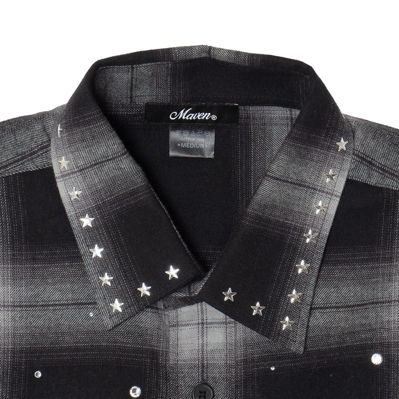 BIG OG LOGO CHECK SHIRT -BLACK-