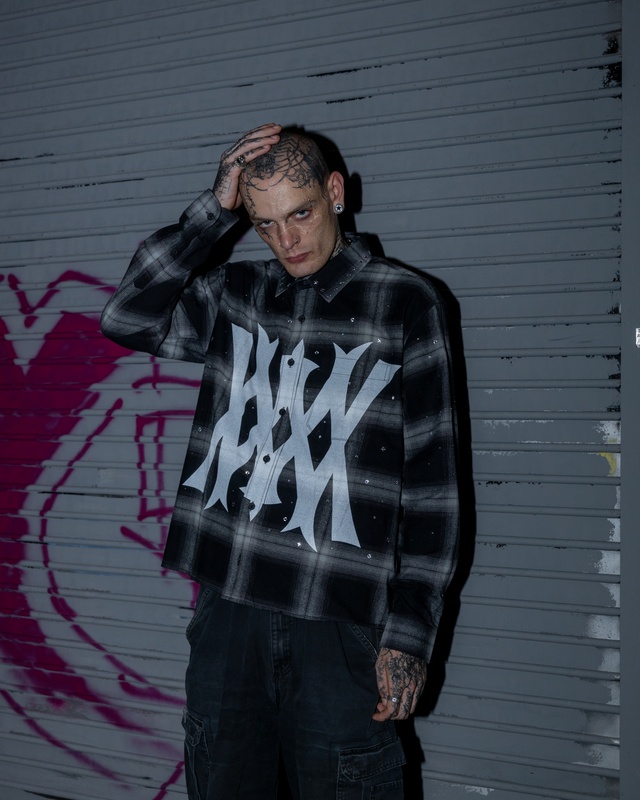 BIG OG LOGO CHECK SHIRT -BLACK-