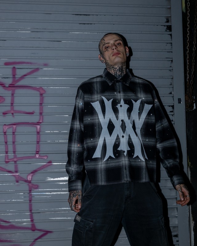 BIG OG LOGO CHECK SHIRT -BLACK-