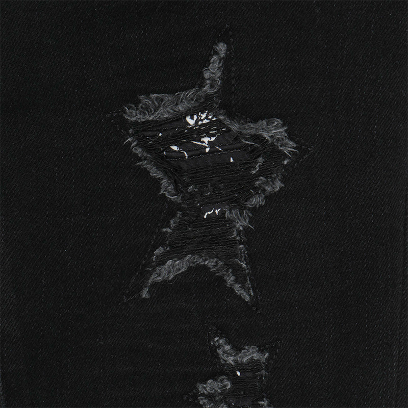 STAR CRASH SKINNY PANTS -BLACK-