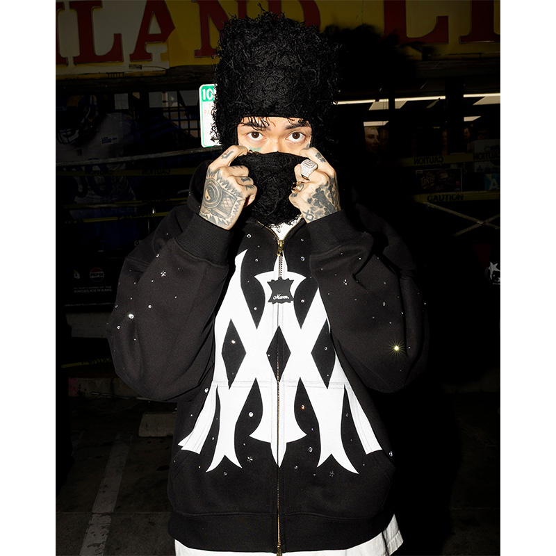 BIG OG LOGO ZIP HOODIE -BLACK-