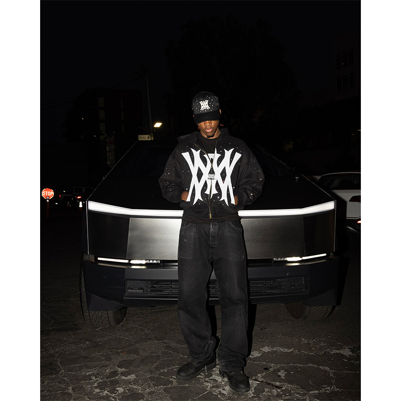 BIG OG LOGO ZIP HOODIE -BLACK-