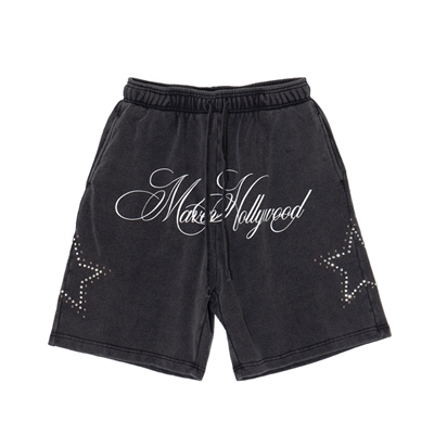 STAR SHORT PANTS -BLACK-
