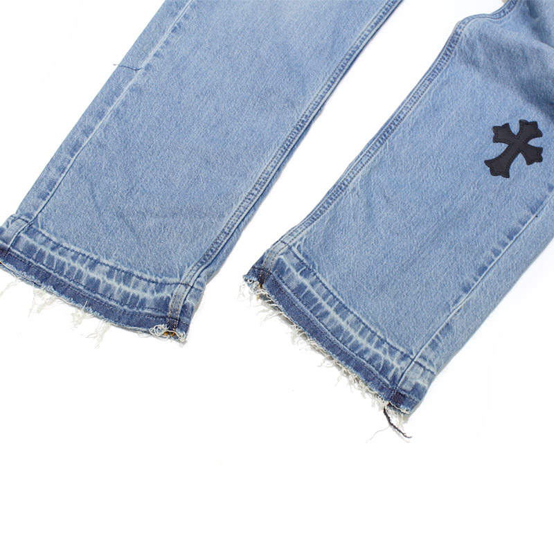 CROSS LEATHER DENIM PANTS -2.COLOR-