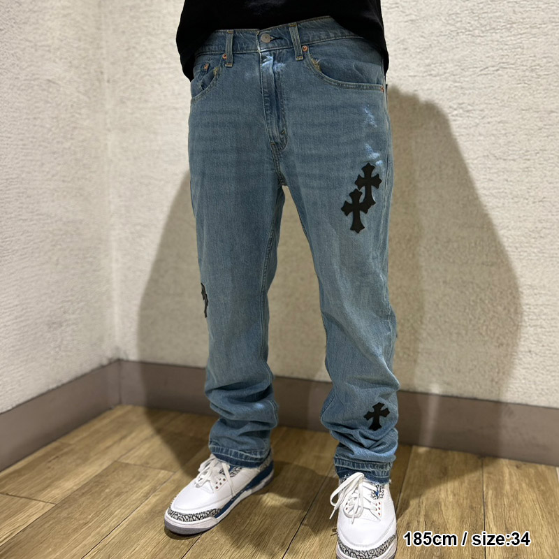 CROSS LEATHER DENIM PANTS -2.COLOR-