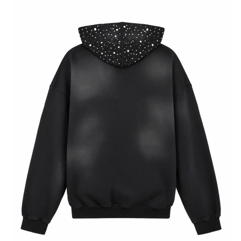 RHINESTONE ZIP HOODIE -2.COLOR-