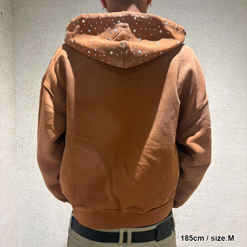 RHINESTONE ZIP HOODIE -2.COLOR-