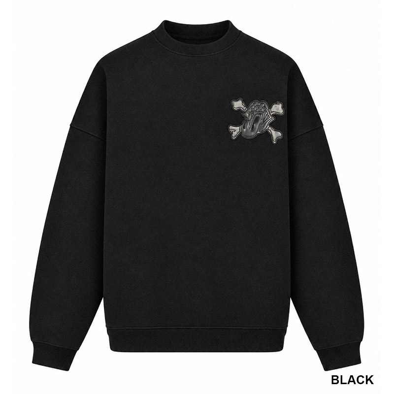 GRILL & TAN & BONE PATCH CREW SWEAT -2.COLOR-