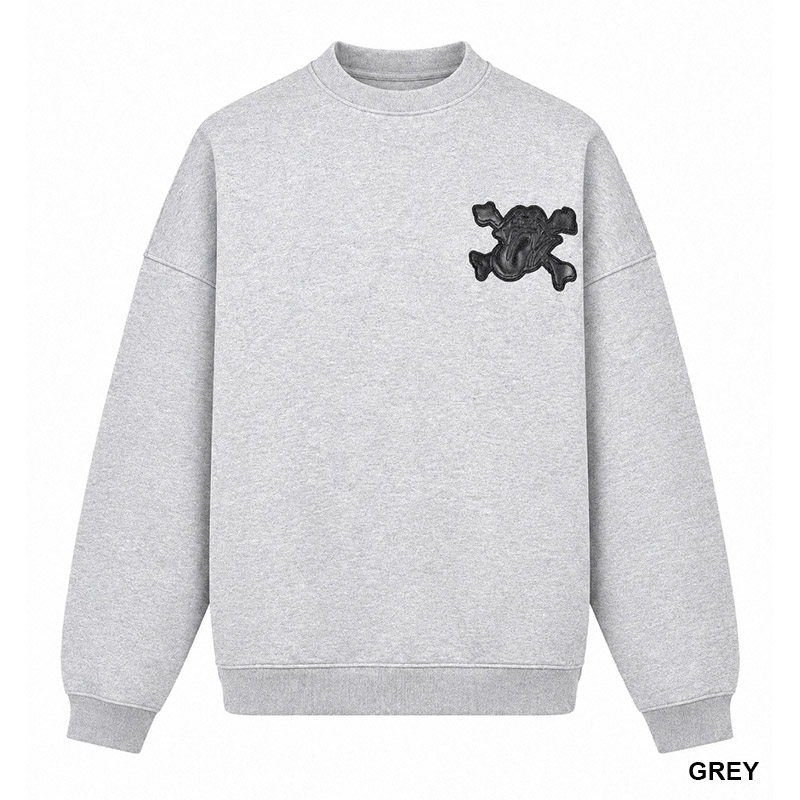 GRILL & TAN & BONE PATCH CREW SWEAT -2.COLOR-