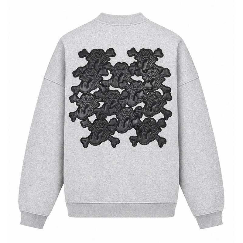 GRILL & TAN & BONE PATCH CREW SWEAT -2.COLOR-
