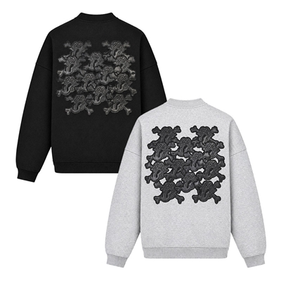 GRILL & TAN & BONE PATCH CREW SWEAT -2.COLOR-