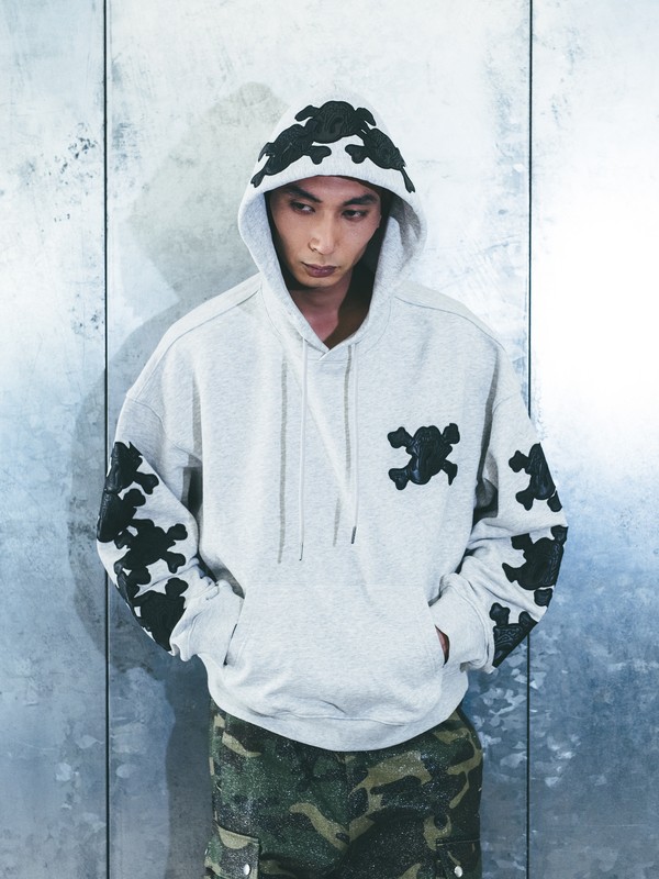 GRILL & TAN & BONE PATCH HOODIE -2.COLOR-
