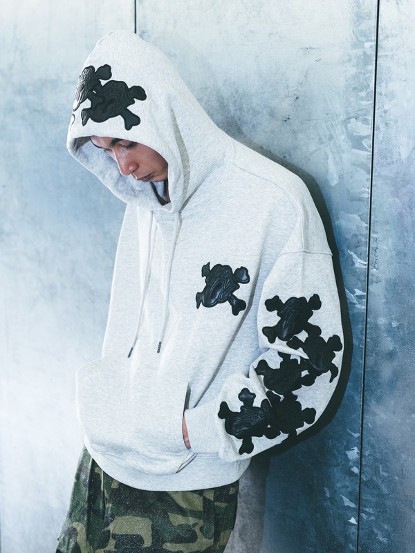 GRILL & TAN & BONE PATCH HOODIE -2.COLOR-