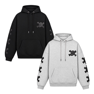 GRILL & TAN & BONE PATCH HOODIE -2.COLOR-