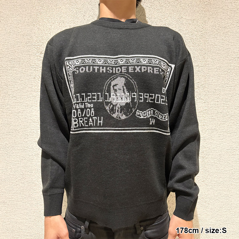 BLACK CARD CREW KNIT -BLACK-