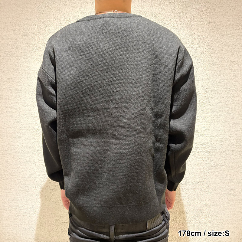 BLACK CARD CREW KNIT -BLACK-