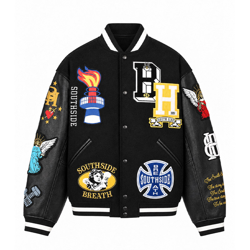 PATCH STADIUM JACKET -BLACK-