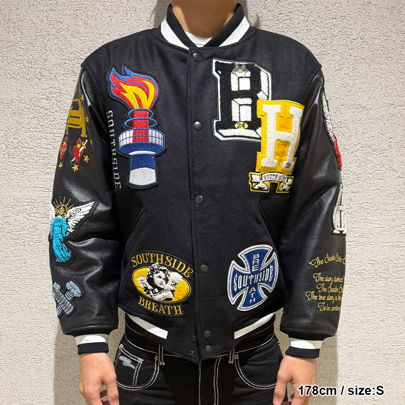 PATCH STADIUM JACKET -BLACK-