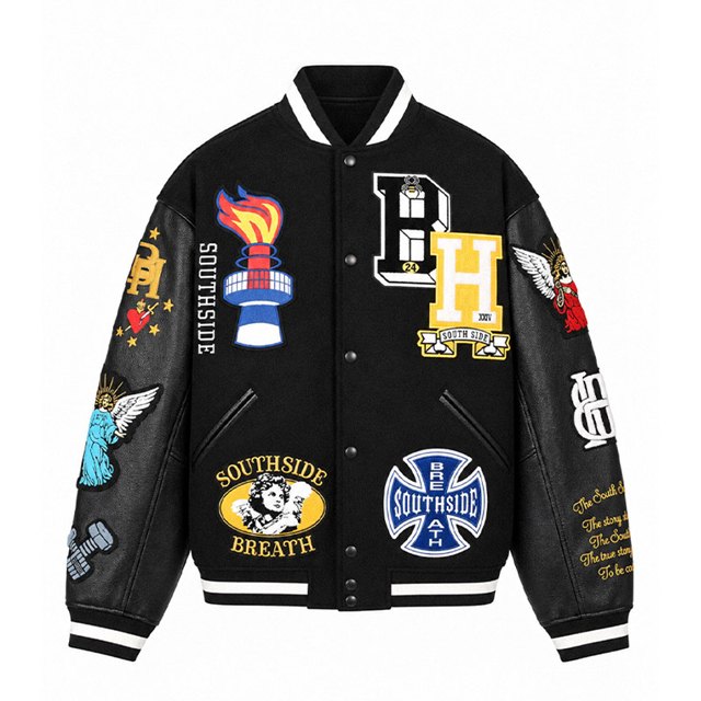 PATCH STADIUM JACKET -BLACK-
