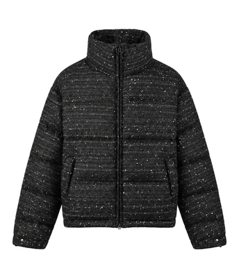 SHINY TWEED DOWN JACKET -BLACK-