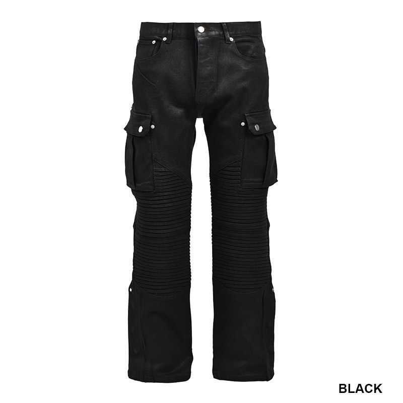 COATING SLIM BIKER CARGO PANTS -2.COLOR-