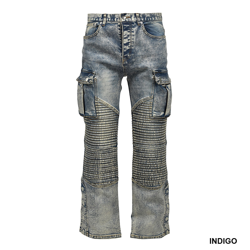 COATING SLIM BIKER CARGO PANTS -2.COLOR-