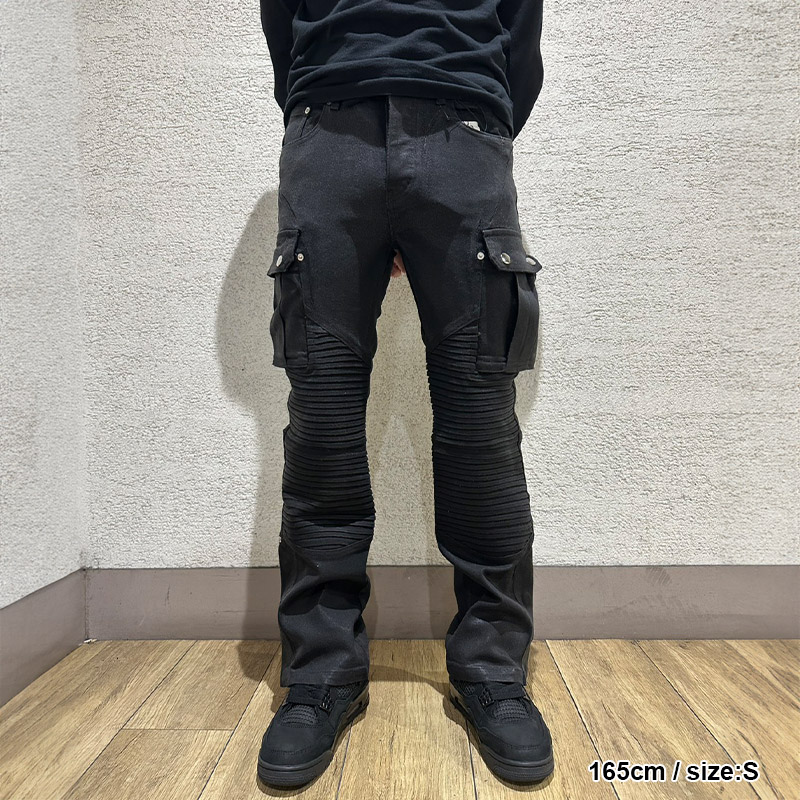 COATING SLIM BIKER CARGO PANTS -2.COLOR-
