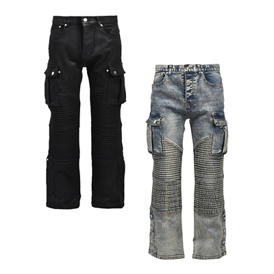 COATING SLIM BIKER CARGO PANTS -2.COLOR-