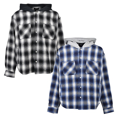 SCRIPT LOGO CHECK SHIRT JACKET -2.COLOR-