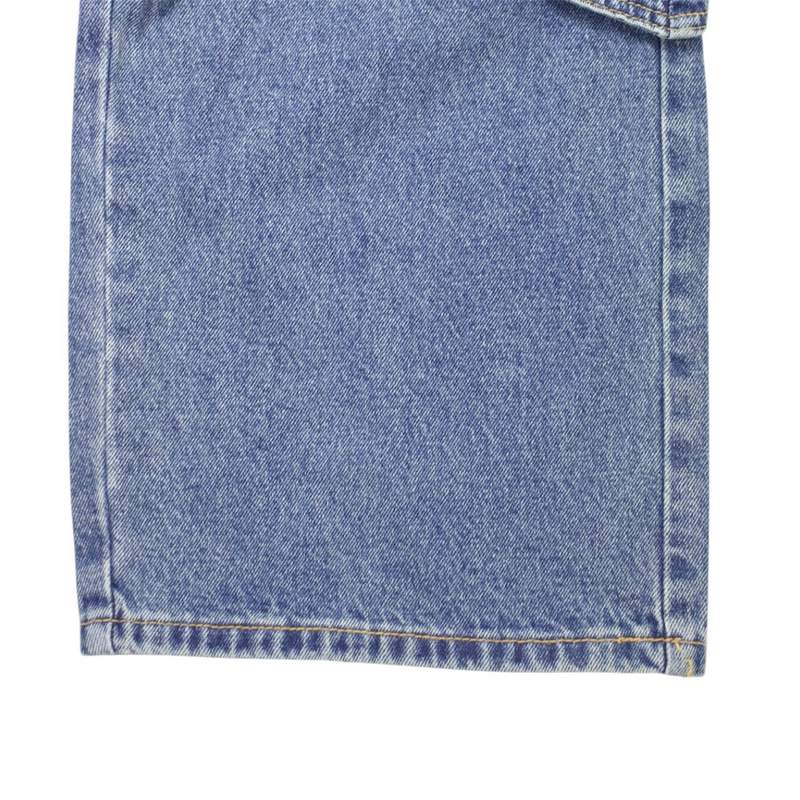 LAYERED DENIM PANTS -BLUE-
