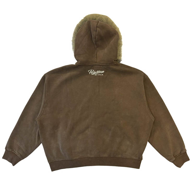 REMOVABLE FUR ZIP HOODIE -2.COLOR-