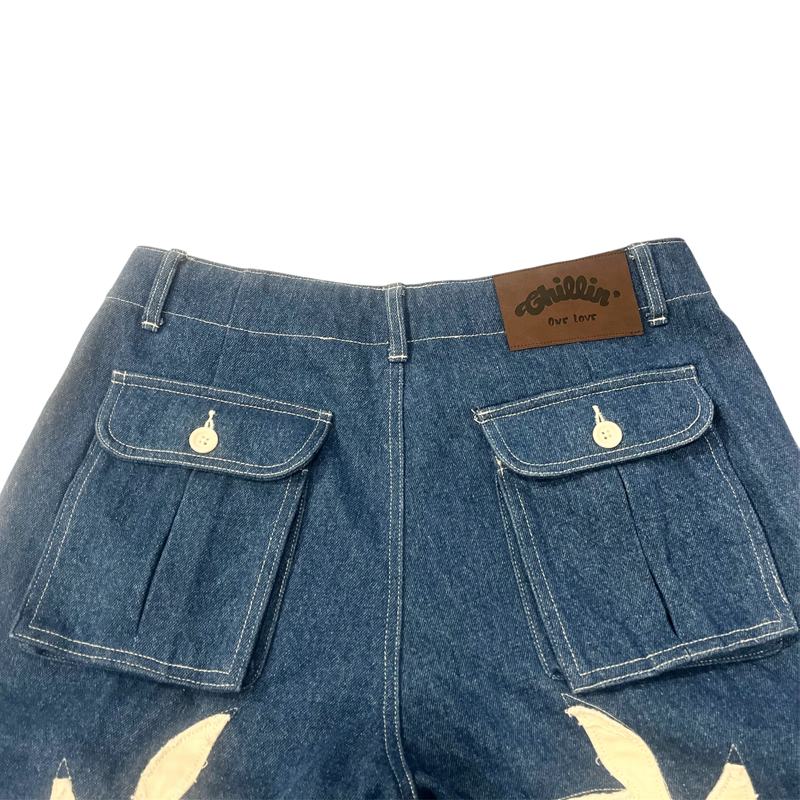 CARGO DENIM SHORTS