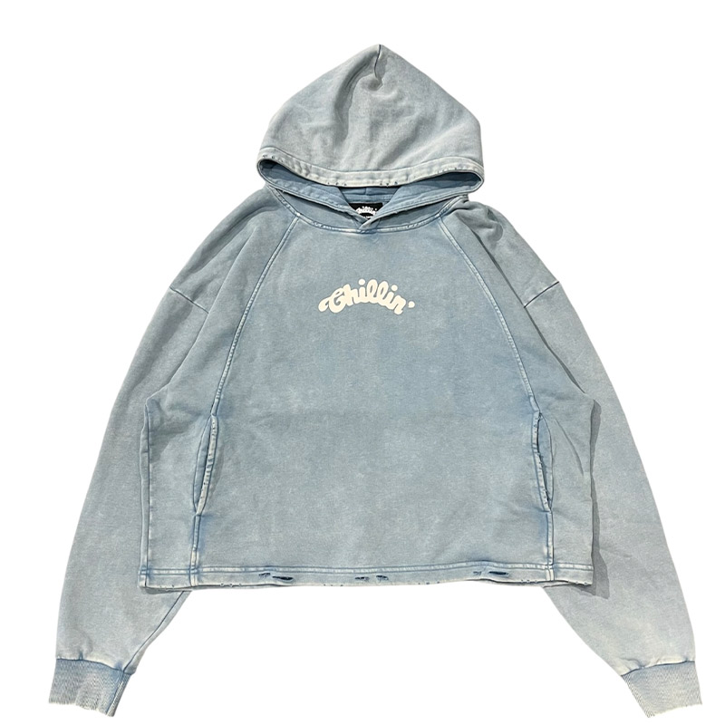 CROPPED HOODIE -LIGHT BLUE-
