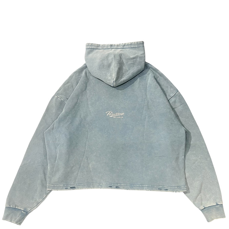 CROPPED HOODIE -LIGHT BLUE-