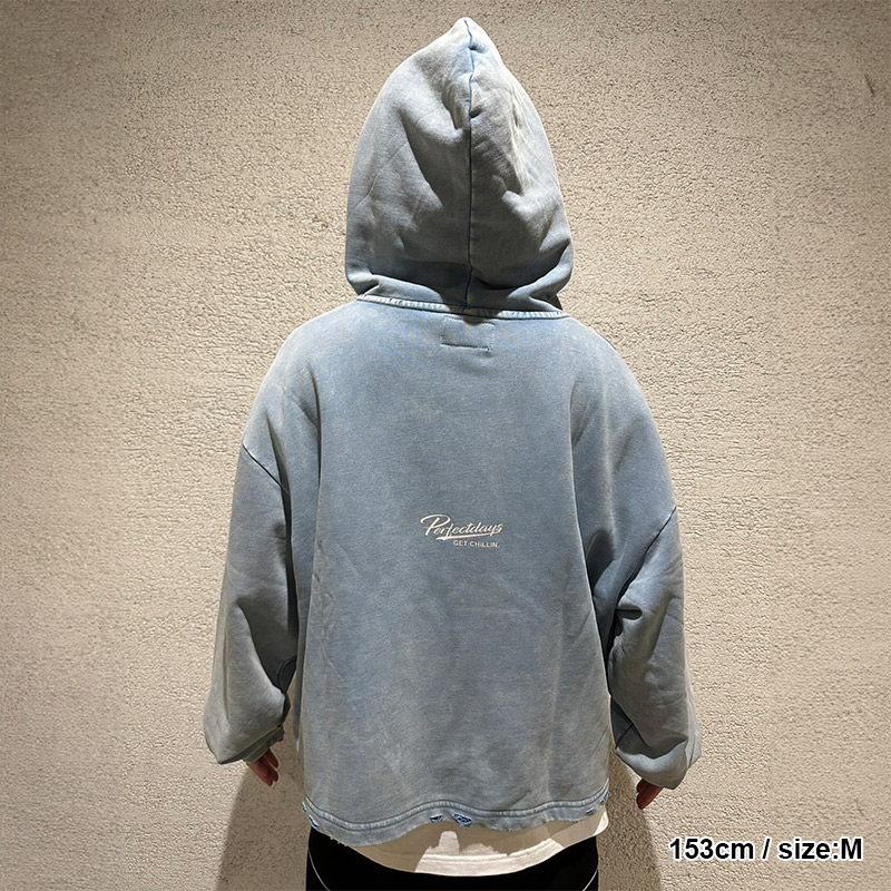 CROPPED HOODIE -LIGHT BLUE-