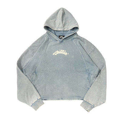 CROPPED HOODIE -LIGHT BLUE-