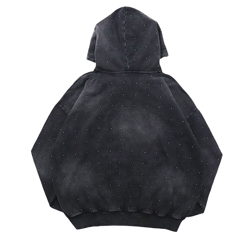 STUDS ZIP HOODIE -BLACK-