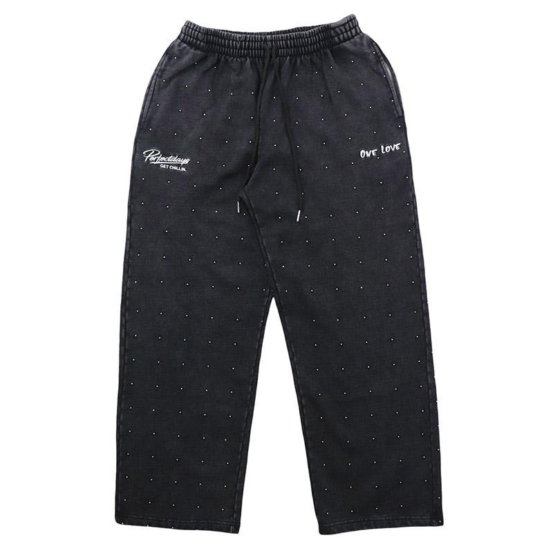 STUDS LONG SWT PANTS -BLACK-