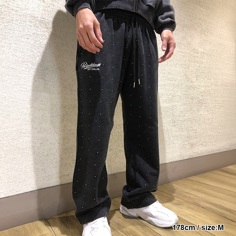 STUDS LONG SWT PANTS -BLACK-